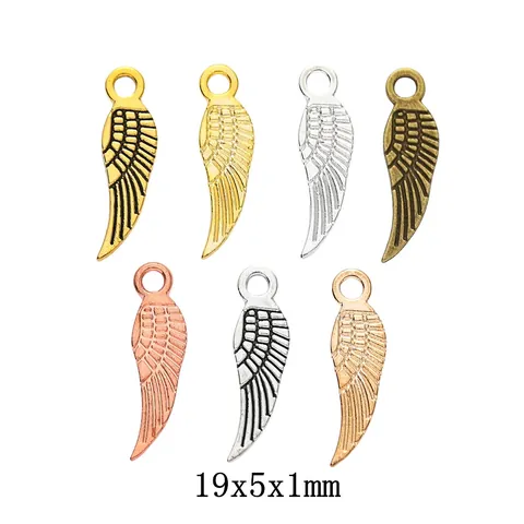 Vintage Zinc Alloy Wing Charms Feather Pendants For DIY Jewelry Making Necklace Bracelet Earring Accessories Gold Silver Bronze
