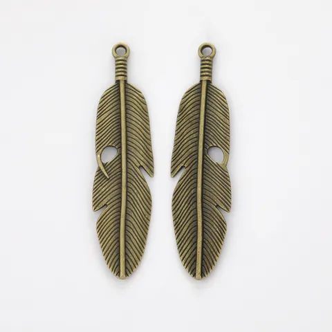 Vintage Legering Veer Blad Hangers Voor DIY Sieraden Maken Oorbel Ketting Antiek Brons Zilver Goud Metaal Handwerk Accessoire