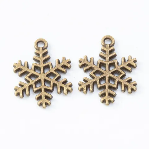 Vintage Legierung Schneeflocke Anhänger Weihnachtsanhänger für DIY Schmuckherstellung Handwerk Antik Gold Silber Bronze Winter Deko