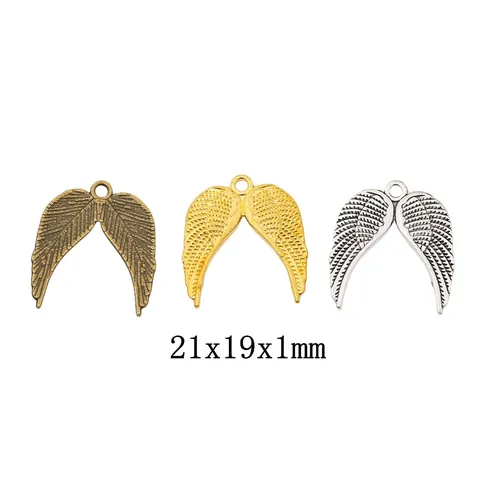 Vintage Zinc Alloy Angel Wings Charms Metal Feather Pendants For DIY Jewelry Making Necklace Bracelet Earrings Accessories
