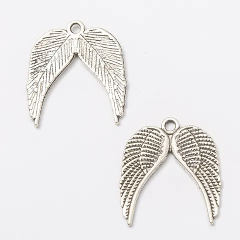 Vintage Zinc Alloy Angel Wings Charms Metal Feather Pendants For DIY Jewelry Making Necklace Bracelet Earrings Accessories
