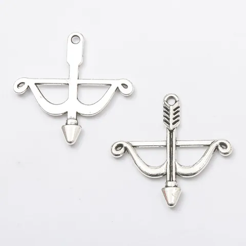 Vintage Alloy Bow And Arrow Pendant Charm For DIY Jewelry Making Antique Bronze Silver KC Gold Electroplated Jewelry Findings