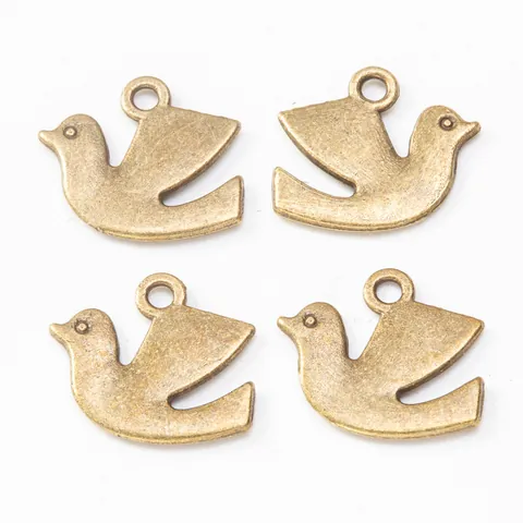 Vintage Alloy Peace Dove Bird Charms Pendants For DIY Jewelry Making Antique Silver Bronze Color Craft Findings Accessories
