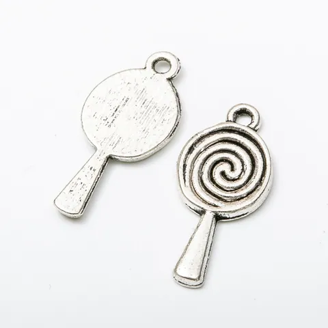 Vintage Alloy Lollipop Charms For DIY Jewelry Making Antique Bronze Silver Metal Pendants Handcrafted Crafting Accessory