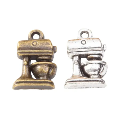 Pendentif Robot Pâtissier en Alliage Vintage pour Création de Bijoux DIY Bronze Argent Antique Charme Appareil de Cuisine