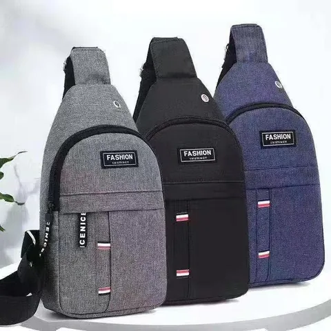 Herren Outdoor Sport Brusttasche Oxford Gewebe Crossbody Schultertasche Wasserdicht Wandern Radfahren Daypack Mit Kopfhörerloch
