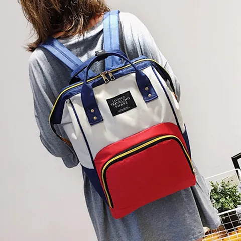 Mochila Para Pañales De Gran Capacidad Para Mujer Bolsa De Mamá De Nailon Impermeable Con Bolsillos Aislados Térmicos Viaje Pañalera