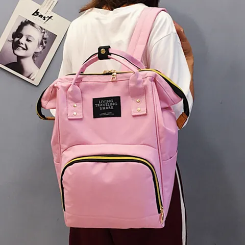 Mochila Para Pañales De Gran Capacidad Para Mujer Bolsa De Mamá De Nailon Impermeable Con Bolsillos Aislados Térmicos Viaje Pañalera