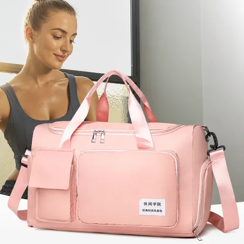 Large Capacity Travel Bag For Men Women Waterproof Nylon Fitness Gym Bag With Shoe Compartment Dry Wet Separation Duffle Bag