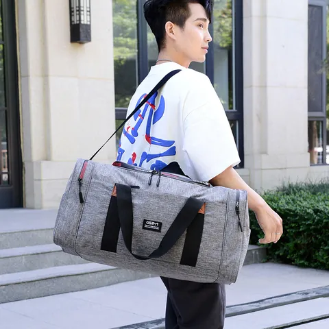 Large Capacity Waterproof Travel Bag Men Women Business Weekend Duffel Bag With Trolley Sleeve Nylon Gym Handbag