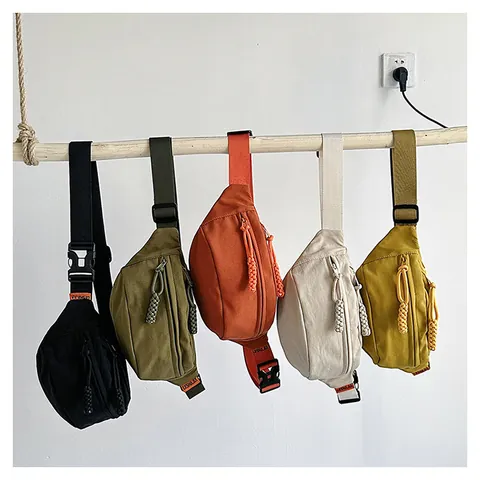 Dames Casual Nylon Borsttas Lichtgewicht Sportieve Crossbody Heuptas Met Verstelbare Riem Effen Kleur Tas Voor Dagelijks Reizen