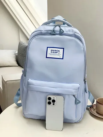 Mochila Unisex Minimalista De Gran Capacidad Impermeable Tela Oxford Bolsa Para Portátil Para Estudiantes Viaje