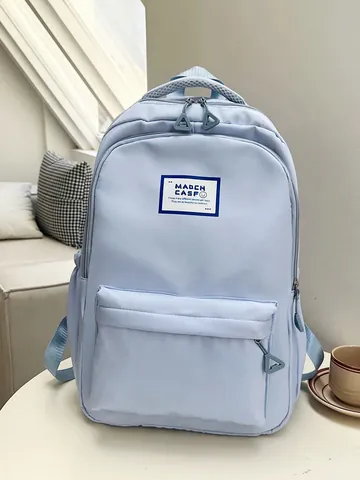 Mochila Unisex Minimalista De Gran Capacidad Impermeable Tela Oxford Bolsa Para Portátil Para Estudiantes Viaje