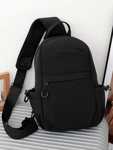 Bolso de Pecho Casual para Hombre Nylon Impermeable Bandoulière Mochila Cruzada Multibolsillos Viaje Diario Messenger Bag