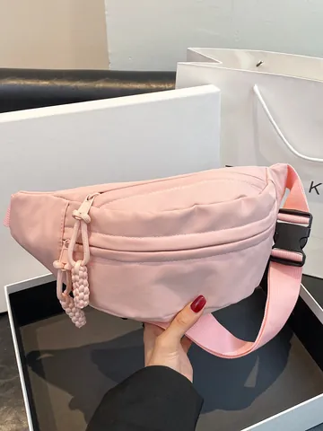 Damen Oxford Gewebe Brusttasche Leicht Lässig Große Kapazität Umhängetasche Gürteltasche Mit Verstellbarem Riemen Geflochtener Riemen