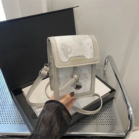 Borsa A Tracolla Per Cellulare Con Stampa A Farfalla In Pelle PU Tessuto Borsa A Spalla Quadrata Casual Per Donna