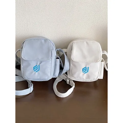Mountain Outdoor Mini Crossbody Bag Women Men Lightweight Canvas Shoulder Mobile Phone Bag Flap Geometric Embroidery