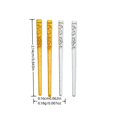 Pendentifs Baguettes en Alliage de Zinc Vintage Texture Relief Barre Métallique pour Fabrication de Bijoux DIY Boucles d'Oreilles