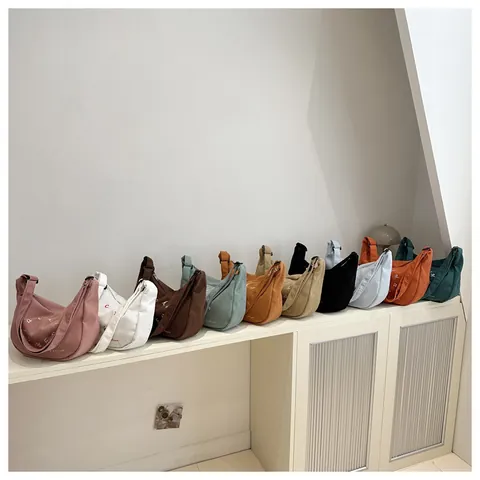 Women Corduroy Shoulder Tote Bag Large Capacity Vintage Letter Embroidery Moon Crossbody Bag Soft Casual College Student Handbag