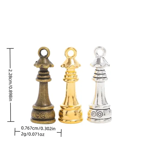 Vintage Legierung International Schachfiguren Anhänger Für DIY Schmuckherstellung Retro Stil König Königin Läufer Formen Antik Finish Metall Zubehör