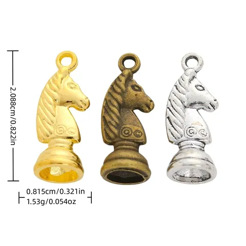 Vintage Legierung Internationales Schach Springer Pferdekopf Anhänger Für DIY Schmuckherstellung Charms Halskette Zubehör