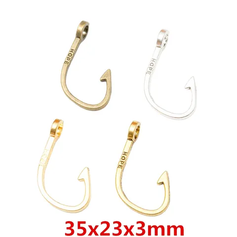 Vintage Alloy Fish Hook Pendant With HOPE Lettering DIY Jewelry Making Accessories Antique Bronze Silver Gold Charms