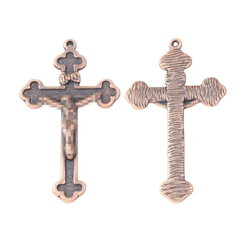 Ciondolo a Croce di Gesù in Lega Vintage Ciondoli Religiosi per Creazione di Gioielli Fai da Te Accessori per Collana Antico Oro Argento Bronzo Rame