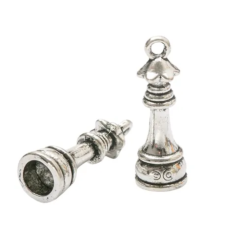 Vintage Legierung International Schachfiguren Anhänger Für DIY Schmuckherstellung Retro Stil König Königin Läufer Formen Antik Finish Metall Zubehör