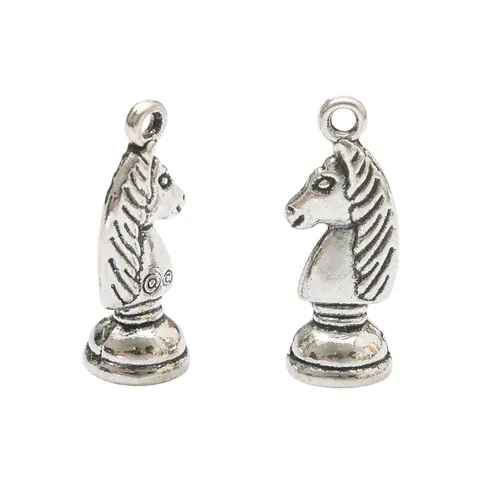 Vintage Legierung Internationales Schach Springer Pferdekopf Anhänger Für DIY Schmuckherstellung Charms Halskette Zubehör