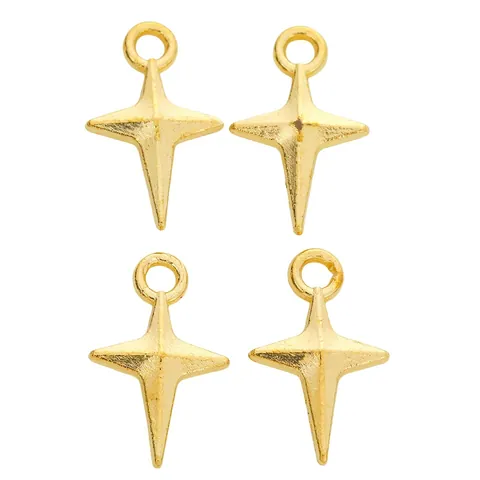 Vintage Alloy Four Pointed Star Pendant Charms DIY Jewelry Making Accessories Retro Starry Sky Stars For Necklace Bracelet Earring Crafting
