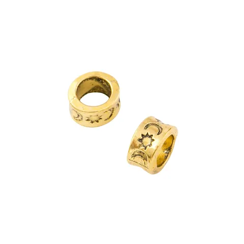Vintage Zinc Alloy Large Hole Beads Sun Moon Star Celestial Pattern Spacers For DIY Jewelry Making Bracelet Necklace