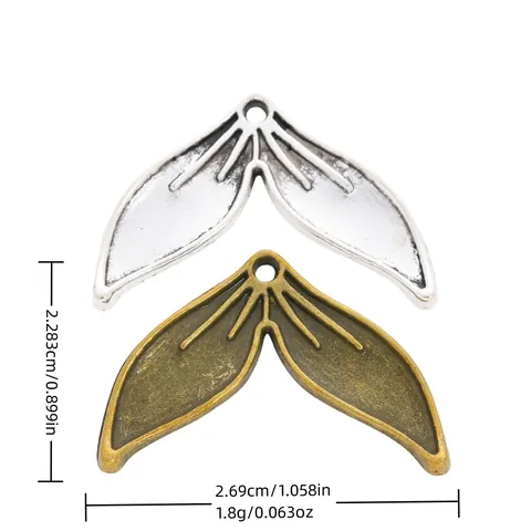 Vintage Zinc Alloy Fishtail Pendant Charms For DIY Jewelry Making Necklaces Earrings Accessories Marine Theme