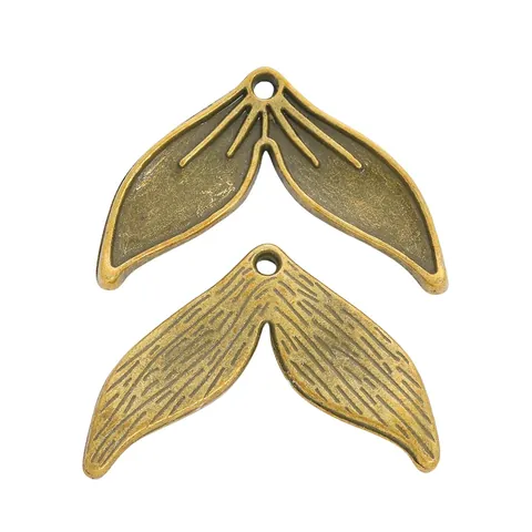 Vintage Zinc Alloy Fishtail Pendant Charms For DIY Jewelry Making Necklaces Earrings Accessories Marine Theme