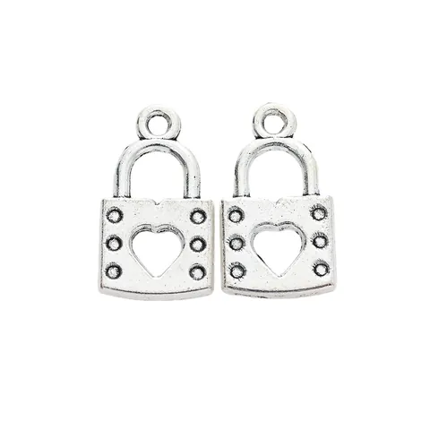 Vintage Alloy Heart Shaped Hollow Lock Charms Pendants For DIY Jewelry Making Antique Bronze Silver Gold Rose Gold Accessories