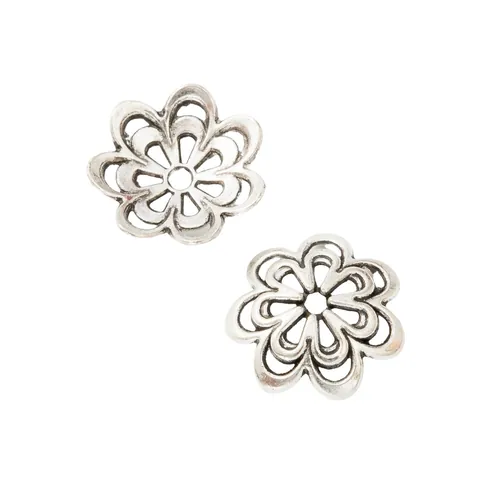 Calottes de Perles en Forme de Fleur Creuse en Alliage Vintage Accessoires Bijoux DIY Bracelet Collier Calottes Florales Rétro