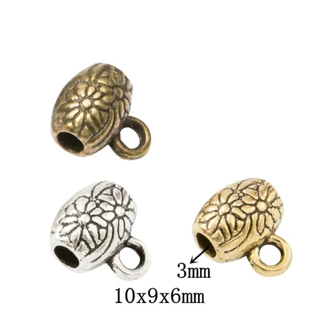 Vintage Zinklegering Bloempatroon Grote Gat Kralen Hanger Connector Voor DIY Armband Ketting Sieraden Maken Accessoire