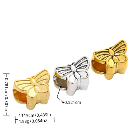 Vintage Zinklegering Vlinder Grote Gat Spacer Kralen Bedels Voor Europese Armband Ketting DIY Sieraden Maken Accessoires