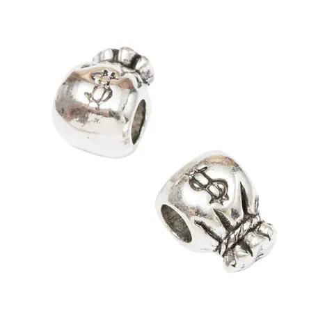DIY Retro Alloy Money Bag Charm Beads With Dollar Sign Large Hole Beads For European Bracelet Necklace Jewelry Making Accessory