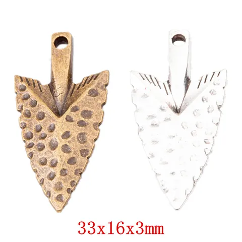 Dijes de Punta de Flecha de Aleación de Zinc Vintage para la Creación de Joyas Textura Martillada Bronce Plata Colgantes DIY Accesorio de Artesanía