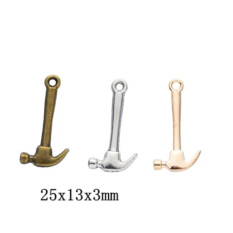 Vintage Zinc Alloy Mini Claw Hammer Charms For DIY Jewelry Making Antique Bronze Silver KC Gold Tool Shaped Pendants