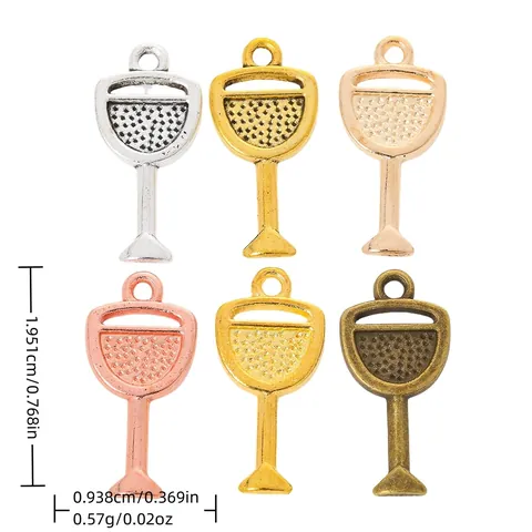 Vintage Wine Glass Goblet Charms Zinc Alloy Pendants For DIY Necklace Bracelet Jewelry Making Accessories Handcraft Goblet Pendant