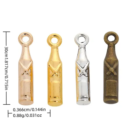 Vintage Alloy Wine Bottle Charms For DIY Jewelry Making Antique Bronze Gold Silver Plated Wine Bottle Pendants Accessories