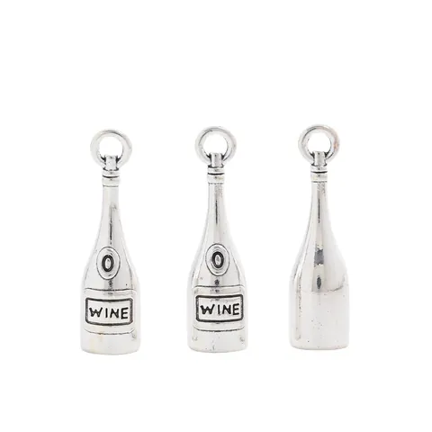 Vintage Alloy Wine Bottle Charms With WINE Lettering Metal Pendants For DIY Jewelry Making Necklace Bracelet Accessory