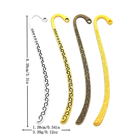 Segnalibro Vintage In Lega Di Zinco A Forma Di Gancio Per Creazione Di Gioielli Fai-Da-Te Bronzo Antico Argento Oro Accessorio In Metallo
