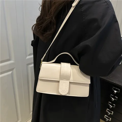 Borsa Quadrata Piccola in Pelle PU Minimalista per Donna Borsa a Tracolla Vintage con Manico Superiore Chiusura Magnetica