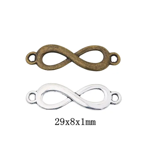 Vintage Alloy Infinity Symbol Jewelry Connector For DIY Bracelet Necklace Making Antique Bronze Silver 8-Shape Pendant