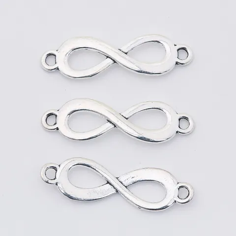 Vintage Alloy Infinity Symbol Jewelry Connector For DIY Bracelet Necklace Making Antique Bronze Silver 8-Shape Pendant