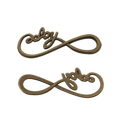 Vintage Alloy Infinity Word Charms Hope Only Baby Lucky Jewelry Connectors DIY Bracelet Necklace Making Accessories Pendants