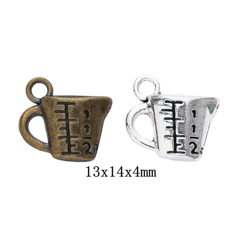 Retro Zinc Alloy Measuring Cup Charms Mini Scale Cup Pendants For DIY Jewelry Making Keychain Craft Accessories
