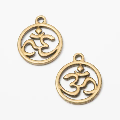 Vintage Legierung Om Symbol Anhänger Runde Hohle Religiöse Pendants Für DIY Schmuckherstellung Halskette Armband Zubehör